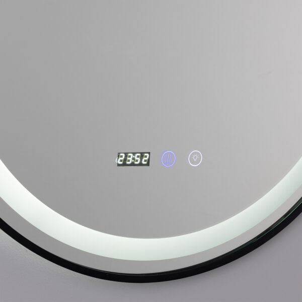 Sines Black Circular LED Bathroom Mirror - Image 4