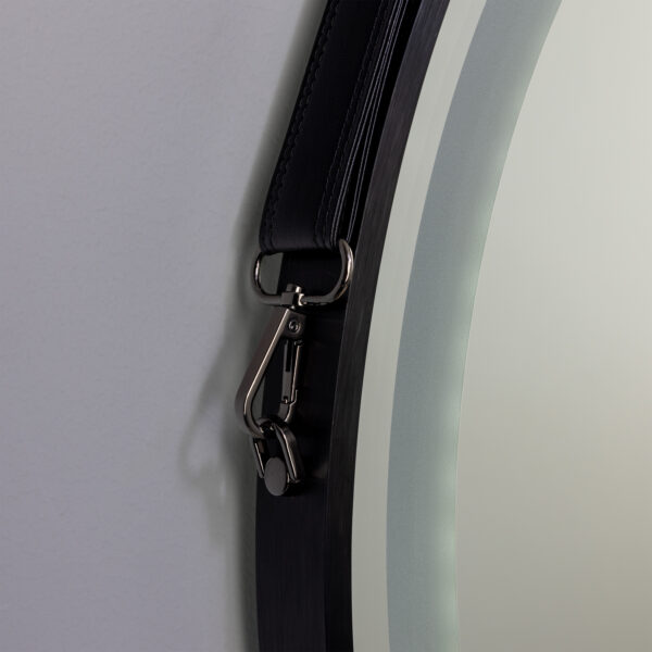 Sines Black Circular LED Bathroom Mirror - Image 5