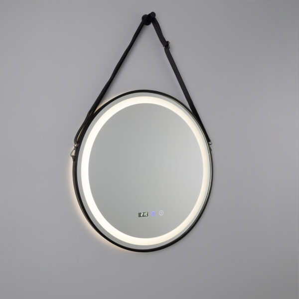 Sines Black Circular LED Bathroom Mirror