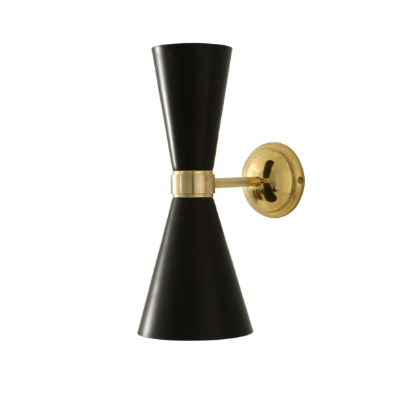 Cairo Mid-Century Double Cone Brass Light