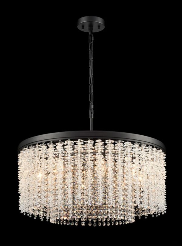 Colombo Matt Black 8 Light Pendant - Image 2