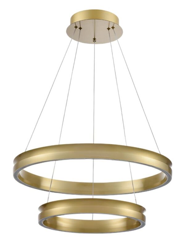 Eindhoven Double Tiered Satin Brass LED Pendant - Image 2