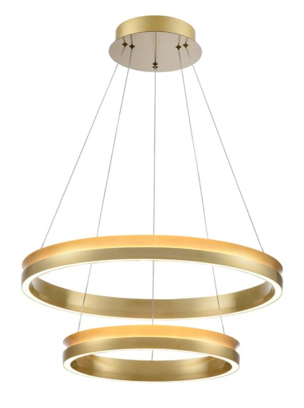 Eindhoven Double Tiered Satin Brass LED Pendant