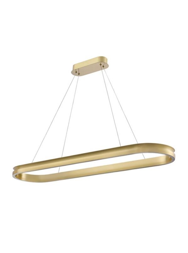 Eindhoven Oval Satin Brass LED Pendant - Image 2